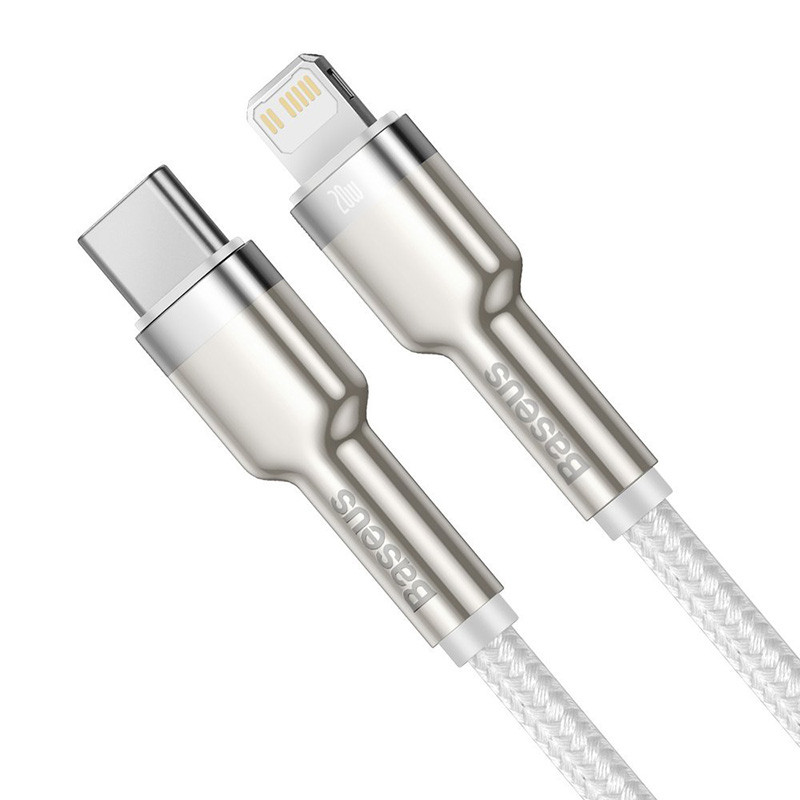 Кабель Baseus Cafule USB Type-C - Lightning ( 1 м Белый) - фото 1 - id-p216581220