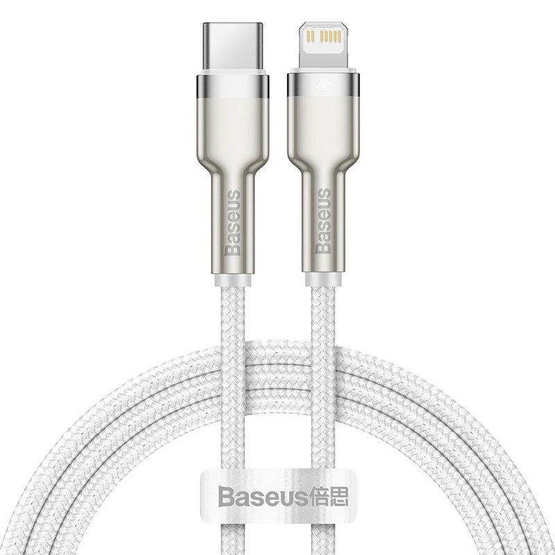 Кабель Baseus Cafule USB Type-C - Lightning ( 1 м Белый) - фото 4 - id-p216581220