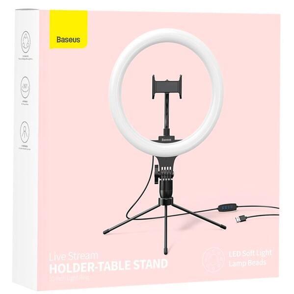 Кольцевая лампа настольная Baseus Live Stream Holder-Table Stand с креплением для смартфона - фото 5 - id-p216581227