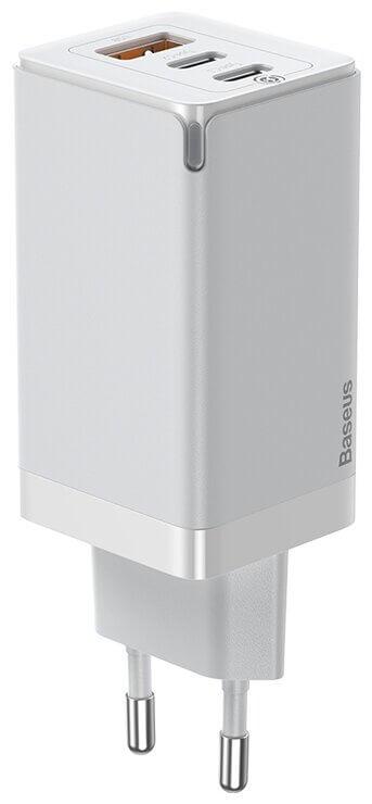 Сетевое зарядное устройство Baseus GaN2 Pro Quick Charger 2C+U 65W EU с кабелем Type-C - Type-C (белый) - фото 1 - id-p216581477
