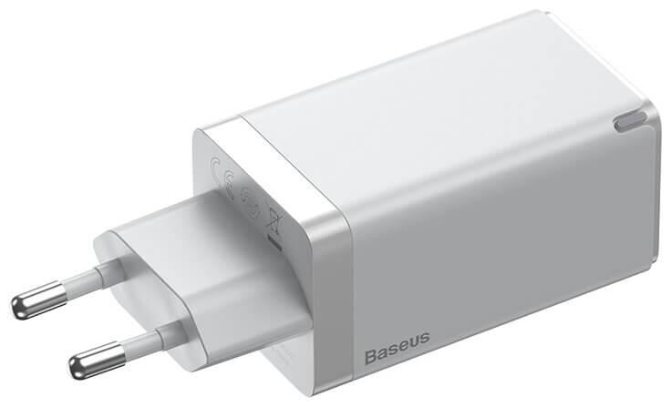 Сетевое зарядное устройство Baseus GaN2 Pro Quick Charger 2C+U 65W EU с кабелем Type-C - Type-C (белый) - фото 4 - id-p216581477