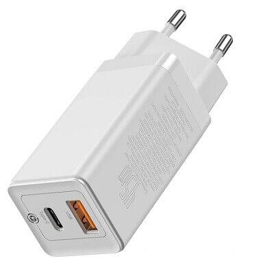 Сетевое зарядное устройство Baseus GaN Mini Quick Charger C+U 45W EU (CCGAN-Q02) белый - фото 5 - id-p216581488