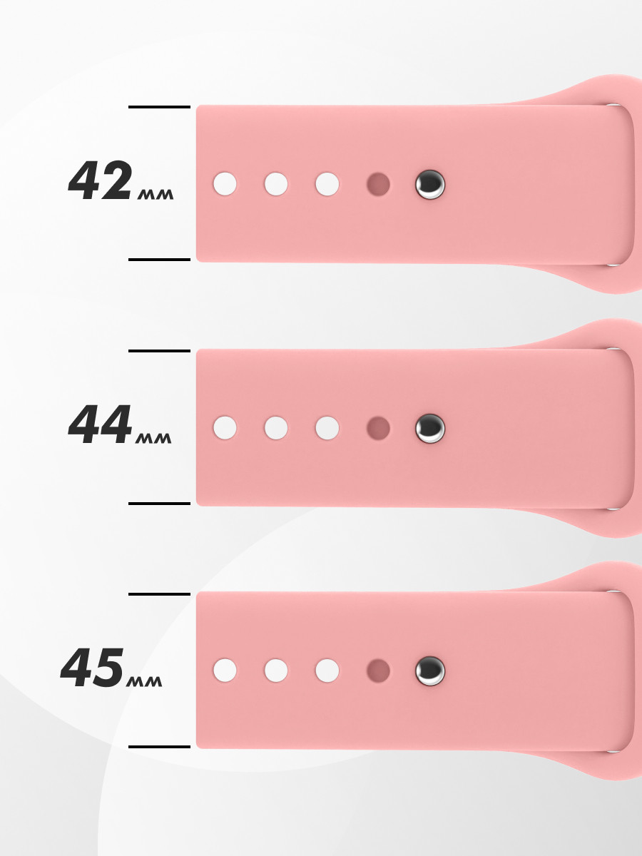 Cиликоновый ремешок Sport Band Для Apple Watch 42-44-45 мм (S-M) (Candy Pink/6) - фото 7 - id-p216581578