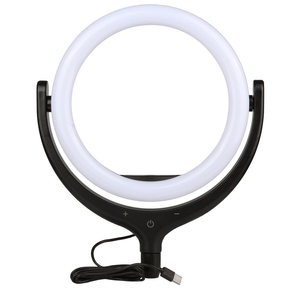 Кольцевая лампа Ring Light Kit F-539 26 см, управление на лампе, USB, штатив 1.7м, держатель (черный) - фото 1 - id-p216581639