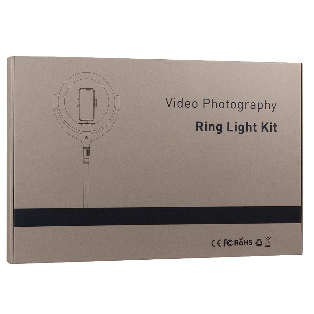 Кольцевая лампа Ring Light Kit F-539 26 см, управление на лампе, USB, штатив 1.7м, держатель (черный) - фото 4 - id-p216581639