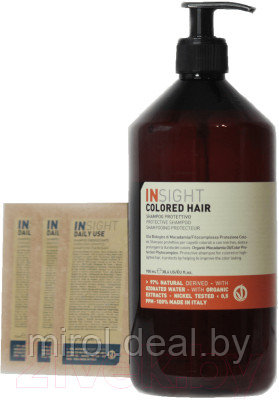 Набор косметики для волос Insight Colored Hair Шампунь Protective 900мл+Шампунь PMIN007 3x10мл - фото 1 - id-p216618545