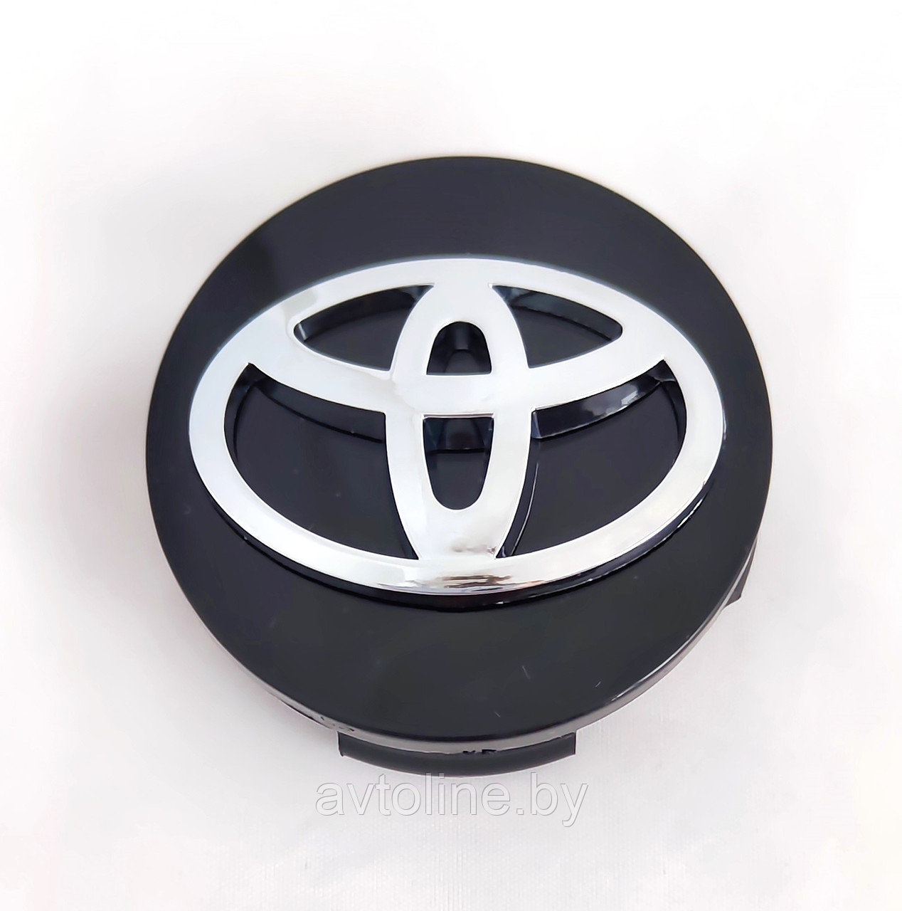 Заглушка литого диска TOYOTA 62/60мм черная/хром TOY-BLK-CHR