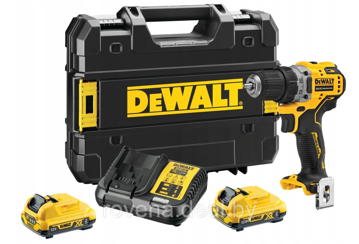 Дрель-шуруповерт Dewalt DCD701D2T 12V 57,5 Nm + 2 АККУМУЛЯТОРА 2,0 Ач + ЗУ бесщеточный аккумуляторный - фото 1 - id-p216620993