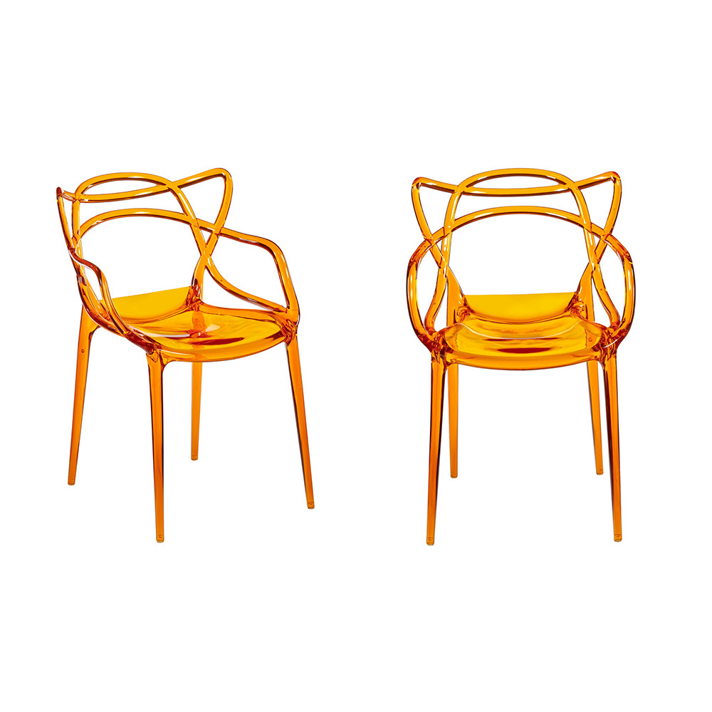 Комплект из 2-х стульев Masters прозрачный оранжевый - фото 1 - id-p216620901