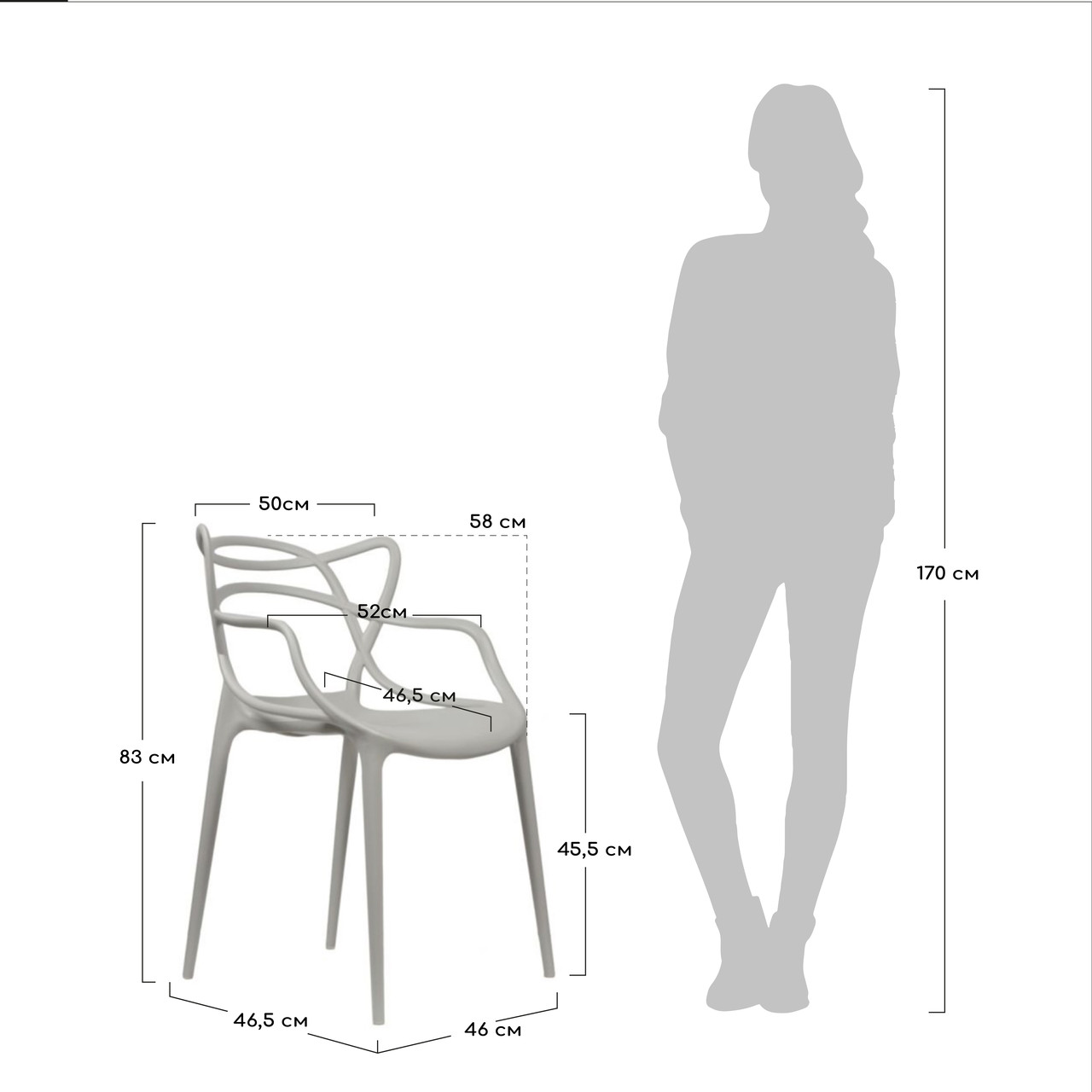 Комплект из 6-ти стульев Masters серый - фото 10 - id-p216620908