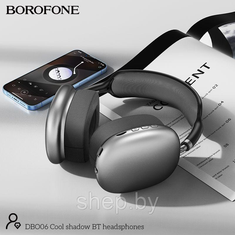 Беспроводные наушники Borofone DBO06 полноразмерные с микрофоном 12 Hours цвет: металлик, серебро NEW 2023!!! - фото 7 - id-p216622176
