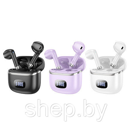 Беспроводные наушники Hoco EQ1 TWS цвет: черный, пурпурный, белый NEW!!! - фото 1 - id-p216622316