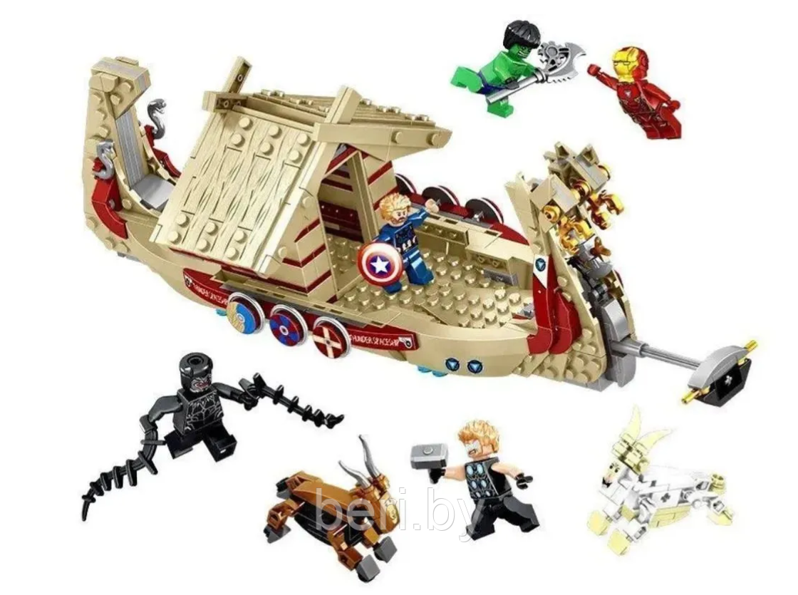 64135 Конструктор Корабль Асгарда: Козья лодка, 525 элементов, аналог LEGO Marvel Super Heroes 76208 - фото 2 - id-p216622339