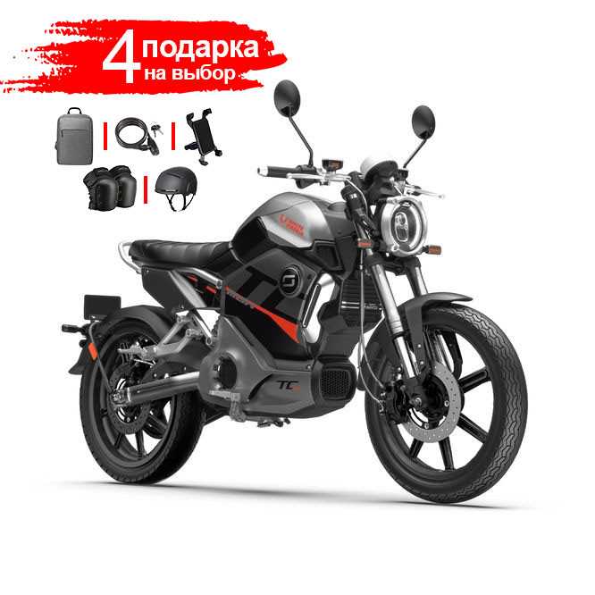 Электромотоцикл WHITE SIBERIA SUPER SOCO TC MAX 2023 (Черный-красный) - фото 1 - id-p216622425