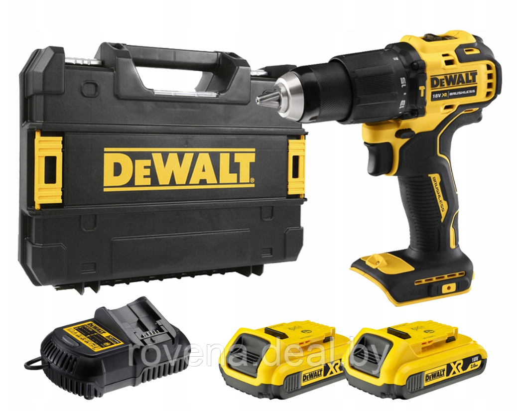 Аккумуляторная ударная дрель/шуруповерт DeWalt DCD709D2T-QW XR, 65Nm 18 В, 2x2,0 Ач (бесщеточная) - фото 1 - id-p216622377