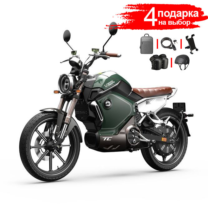Электромотоцикл WHITE SIBERIA SUPER SOCO TC 2023 (Зеленый) - фото 1 - id-p216622432