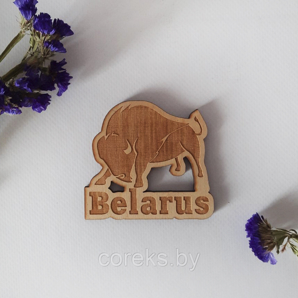 Магнит деревянный сувенирный "Belarus" - фото 1 - id-p149194416