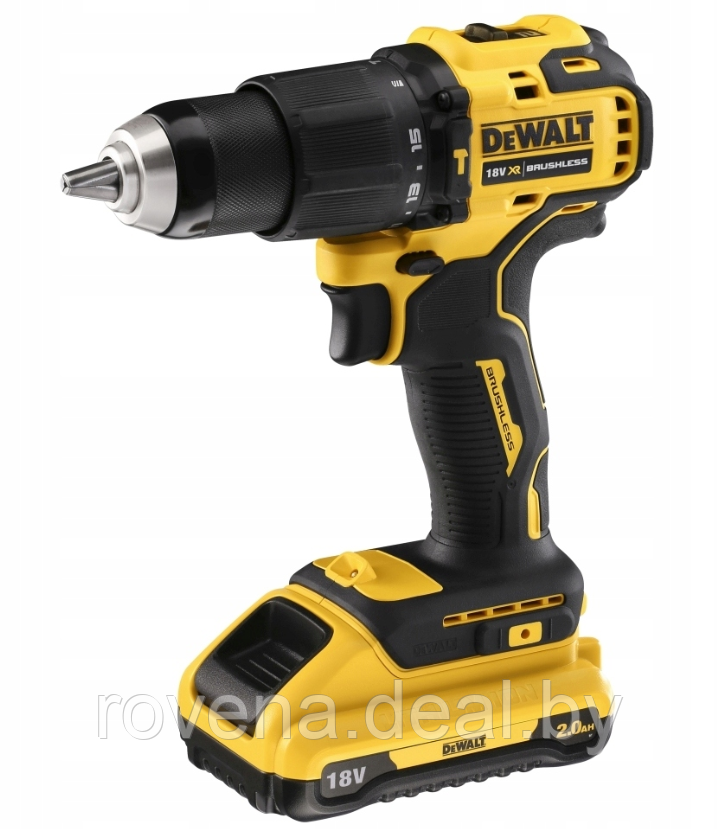 Аккумуляторная ударная дрель/шуруповерт DeWalt DCD709D2T-QW XR, 65Nm 18 В, 2x2,0 Ач (бесщеточная) - фото 3 - id-p216622377