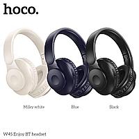 Беспроводные наушники Hoco W45 полноразмерные с микрофоном цвет : молочный, черный, синий NEW!!!
