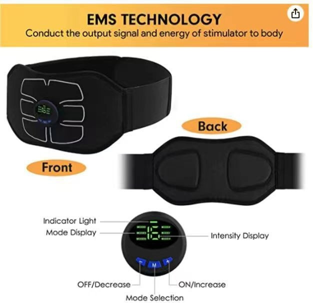 Массажер электрический миостимулятор живота EMS Abdominal Toning Belt для мужчин и женщин (8 режимов, 19 - фото 5 - id-p216627059
