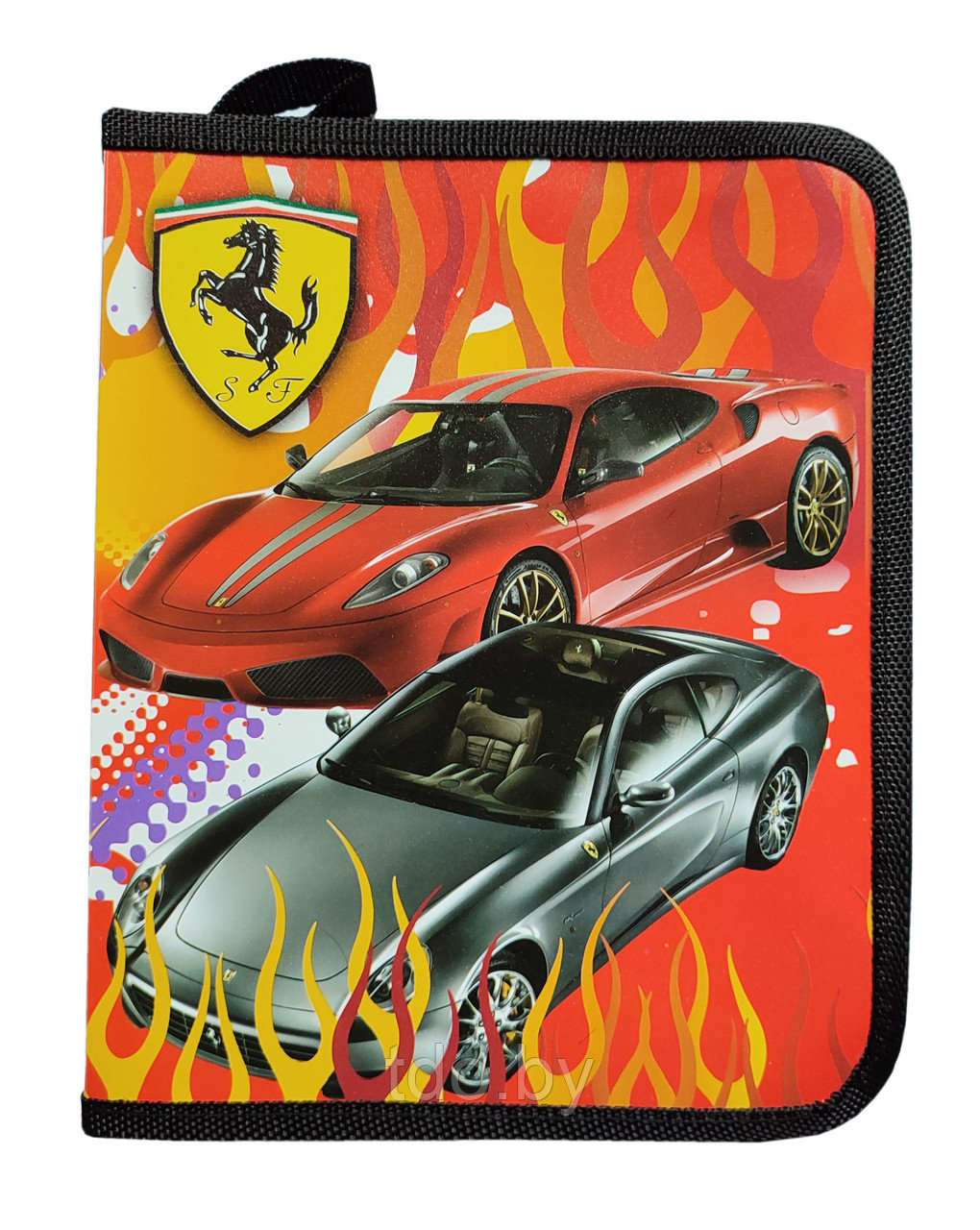 Папка для тетрадей "Ferrari" формат А5, 1 отделение на молнии - фото 1 - id-p216629442