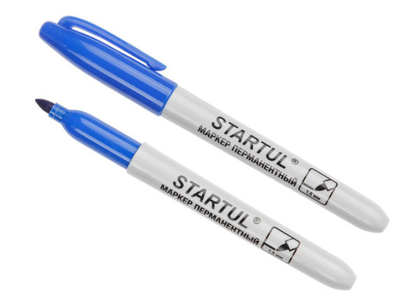 Маркер перманентный фетровый синий STARTUL PROFI (ST4350-02) промышл., фото 2