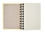 Блокнот 150 листов А6 твердая картонная обложка на спирали Белый с чёрной спиралью , внутренняя обложка серый песок, фото 2