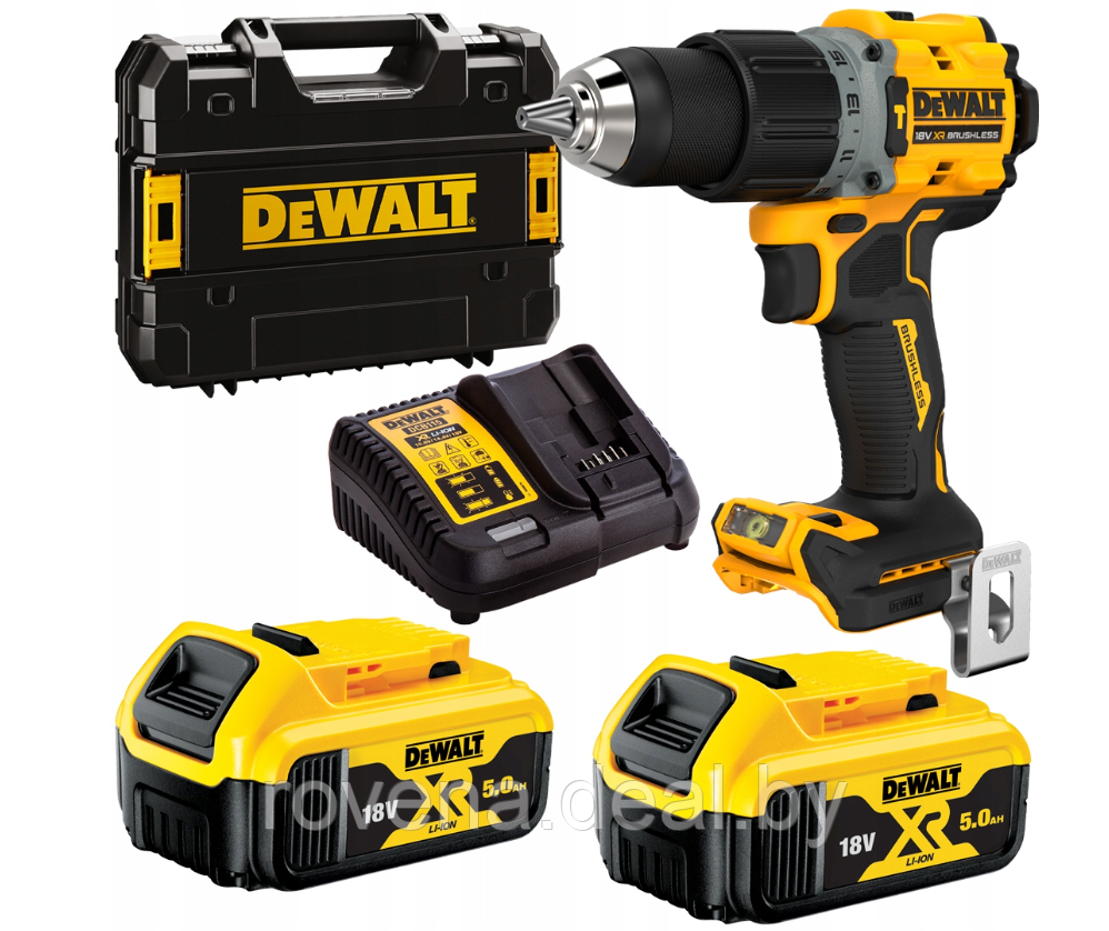 Ударная дрель-шуруповерт 18В 2х5Ач 90Нм DeWALT DCD805P2T - фото 1 - id-p216631336