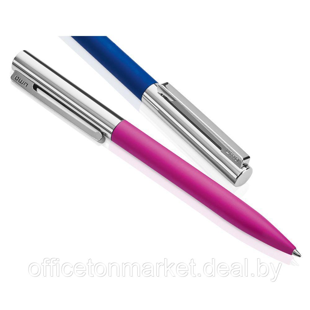 Ручка шариковая автоматическая "UMA Bright Gum", 1.0 мм, темно-синий, серебристый, стерж. синий - фото 2 - id-p216624434