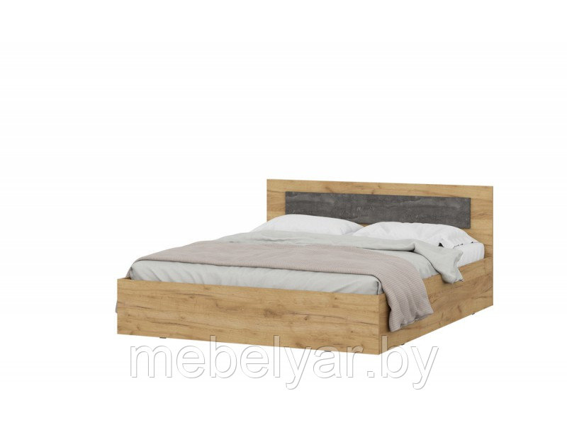 Кровать NN-Мебель МСП 1 160x200 (дуб золотой/камень темный) с основанием - фото 1 - id-p207704785