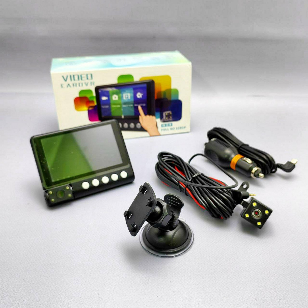 Видеорегистратор с тремя видеокамерами Video CarDVR WDR Full HD 1080P, 4 LCD экран - фото 9 - id-p216636993