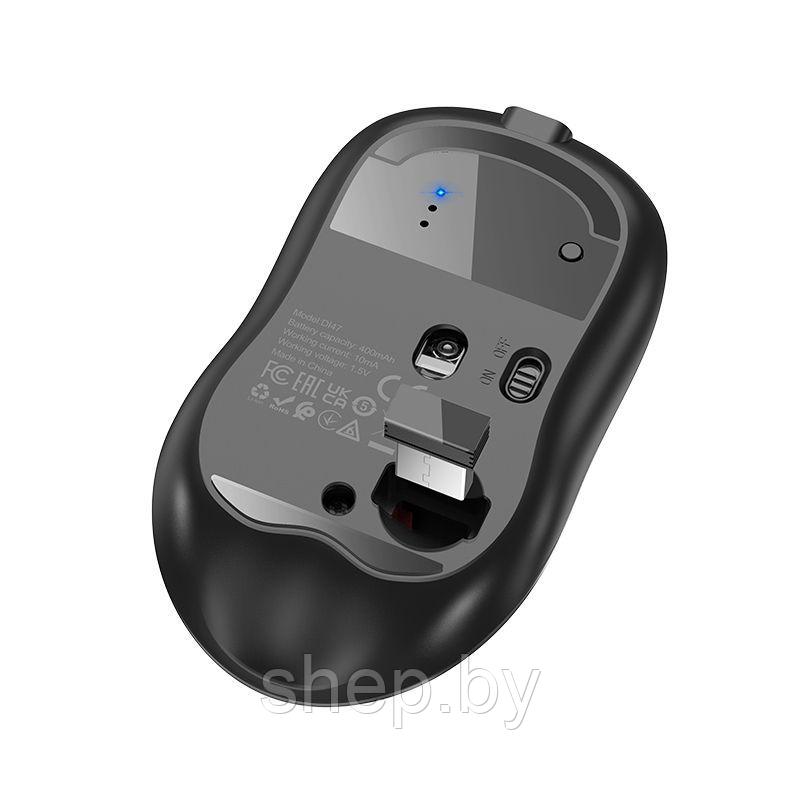 Мышь беспроводная Hoco DI47 (Bluetooth,аккумулятор,подсветка) цвет: черный - фото 3 - id-p216637006