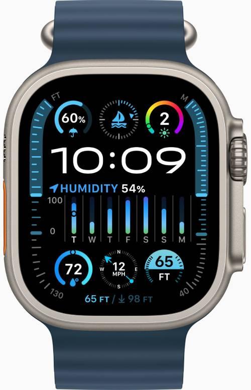 Apple Apple Watch Ultra 2 GPS + Cellular 49мм Titanium Case with Blue Ocean Band (One Size) - фото 2 - id-p216637052