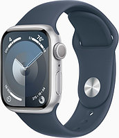 Apple Apple Watch Series 9 GPS 41mm Silver Aluminum Case with Storm Blue Sport Band (MR903)