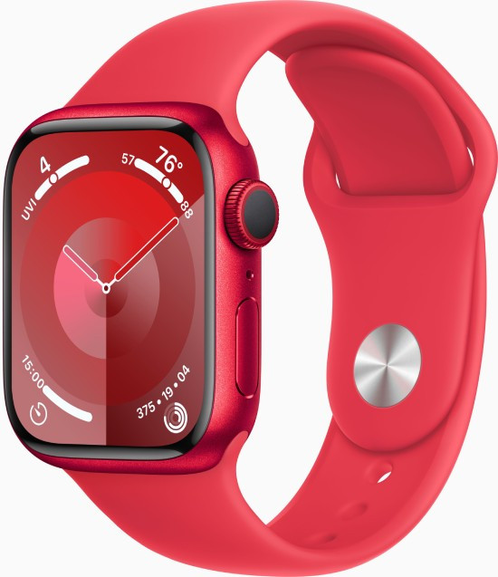 Apple Apple Watch Series 9 GPS 41mm (PRODUCT)RED Aluminum Case with Red Sport Band (MRXG3) - фото 1 - id-p216637059