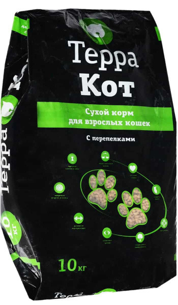 Сухой корм для кошек Терра Кот (перепелка) 10 кг - фото 1 - id-p216637713