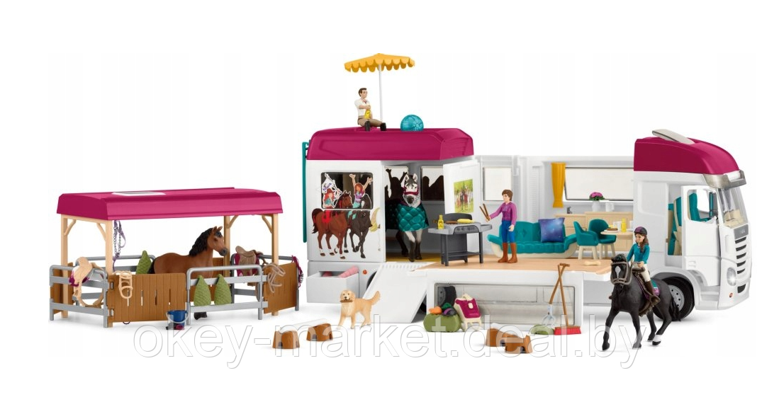 Игровой набор Schleich Horse Club автомобиль для перевозки лошадей + аксессуары 42619 - фото 2 - id-p216644128