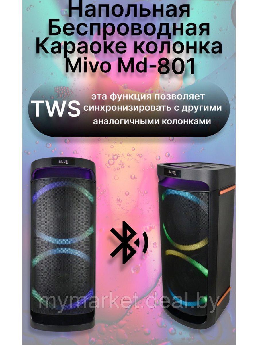 Портативная напольная беспроводная колонка Bluetooth MIVO MD-801 с микрофоном - фото 6 - id-p216644157