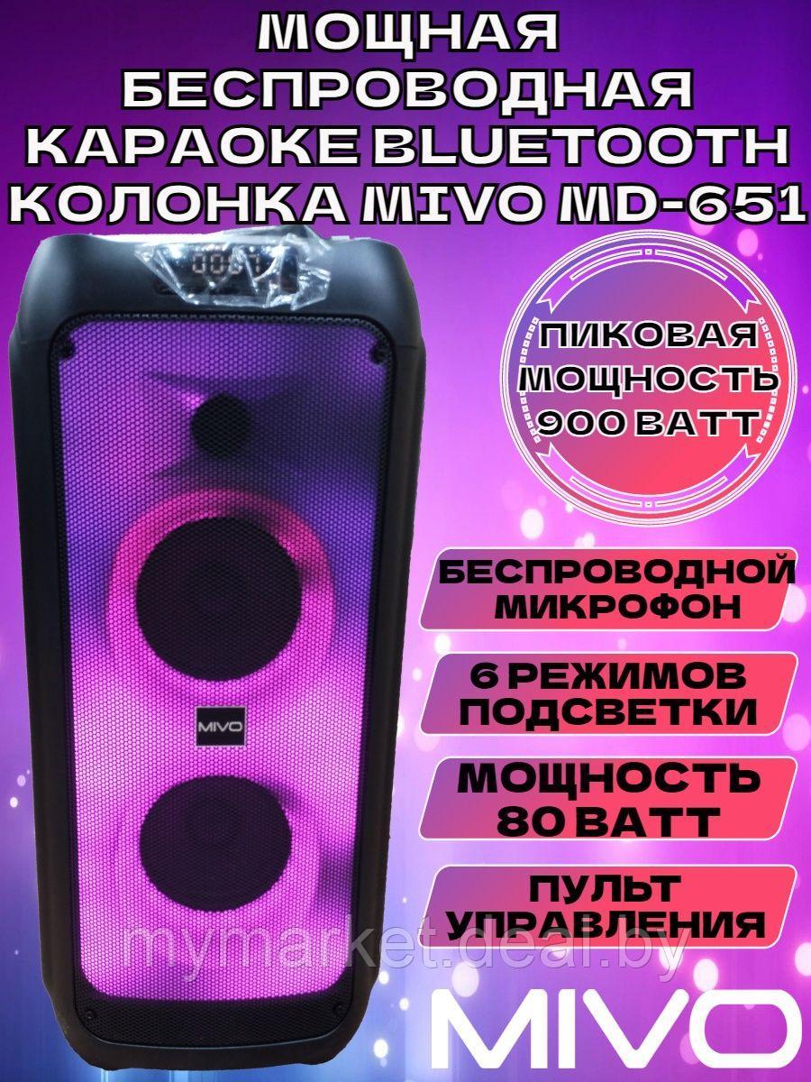 Портативная напольная беспроводная колонка Bluetooth MIVO MD-651 с микрофоном - фото 1 - id-p216644161