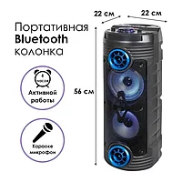 Акустическая колонка напольная Bluetooth ZQS-6208 с микрофоном