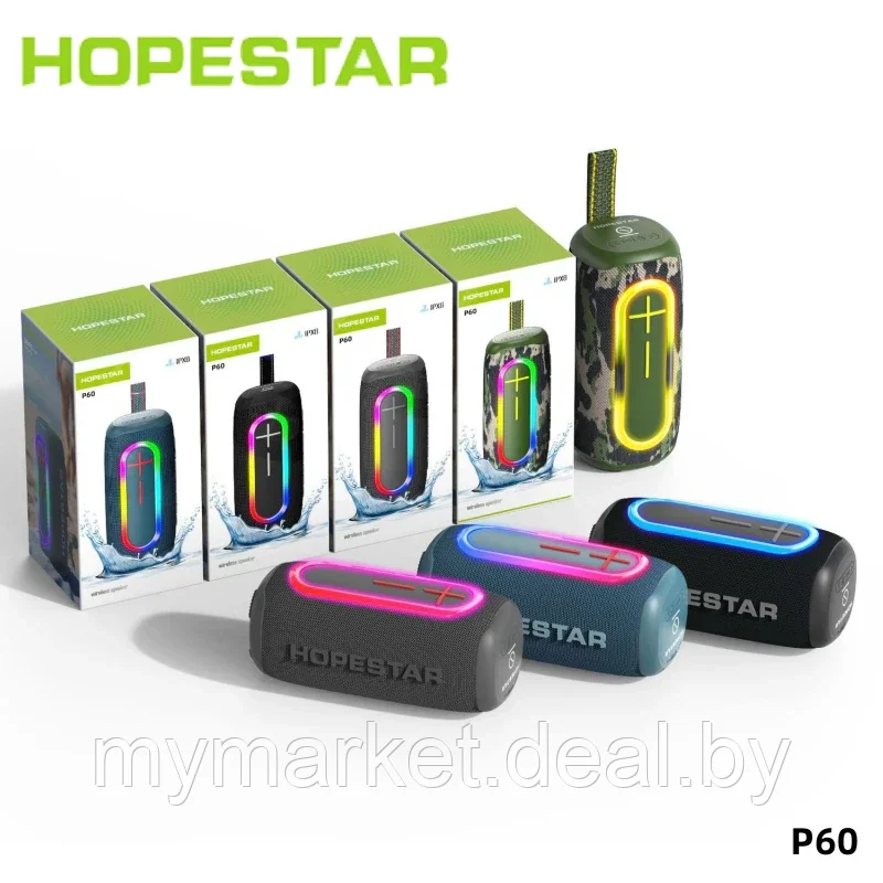 Колонка портативная музыкальная Bluetooth HOPESTAR H60 - фото 1 - id-p216644268