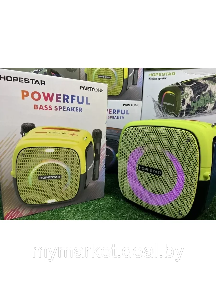 Колонка портативная музыкальная Bluetooth Hopestar PARTY ONE с 2 микрофонами - фото 10 - id-p216644278