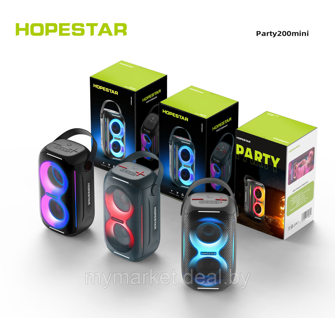 Колонка портативная музыкальная Bluetooth HOPESTAR Party 200 mini - фото 9 - id-p216644302