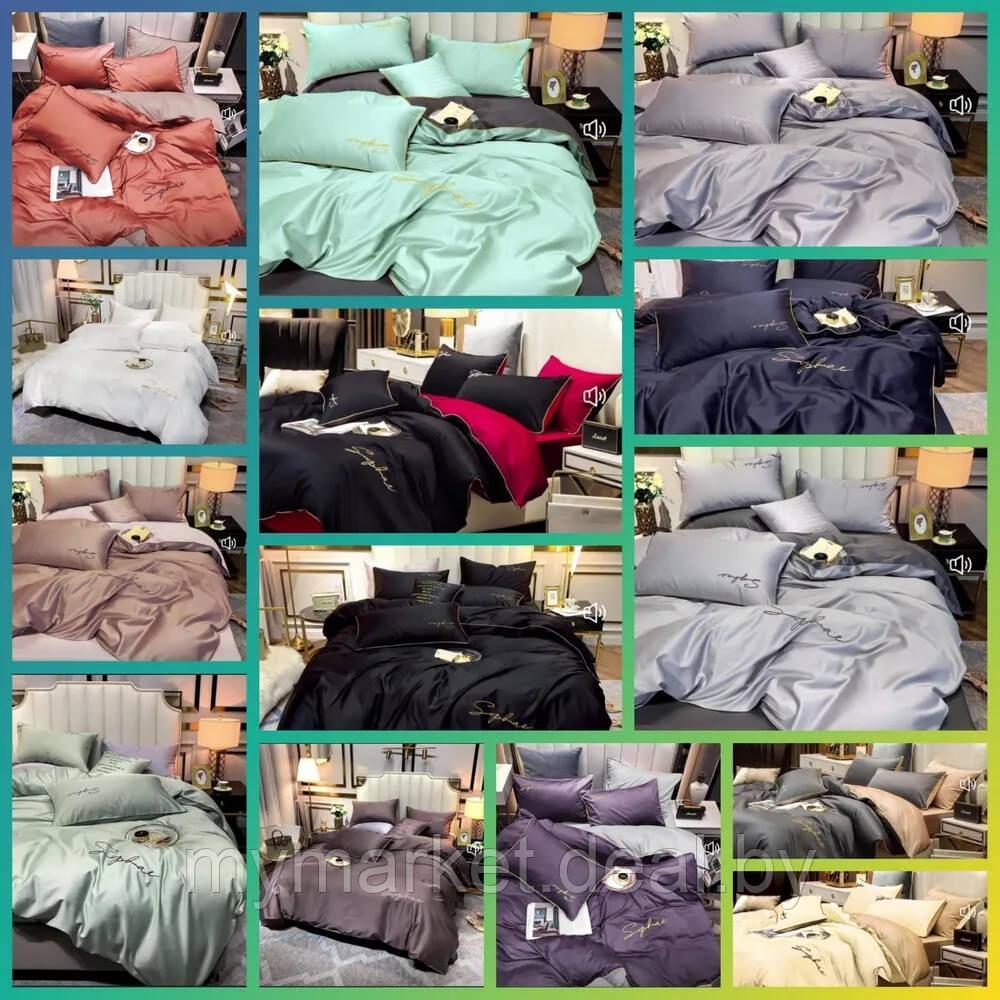 Комплект постельного белья Евро MENCY ЖАТКА Зеленый/бирюзовый - фото 5 - id-p216644382