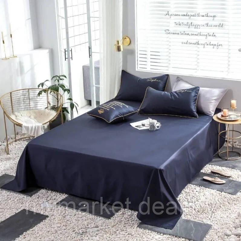 Комплект постельного белья Евро MENCY ЖАТКА Синий - фото 2 - id-p216644384