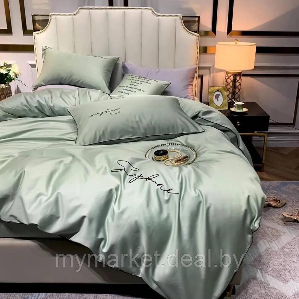 Комплект постельного белья 2-x спальный MENCY ЖАТКА Светло зеленый - фото 1 - id-p216644390