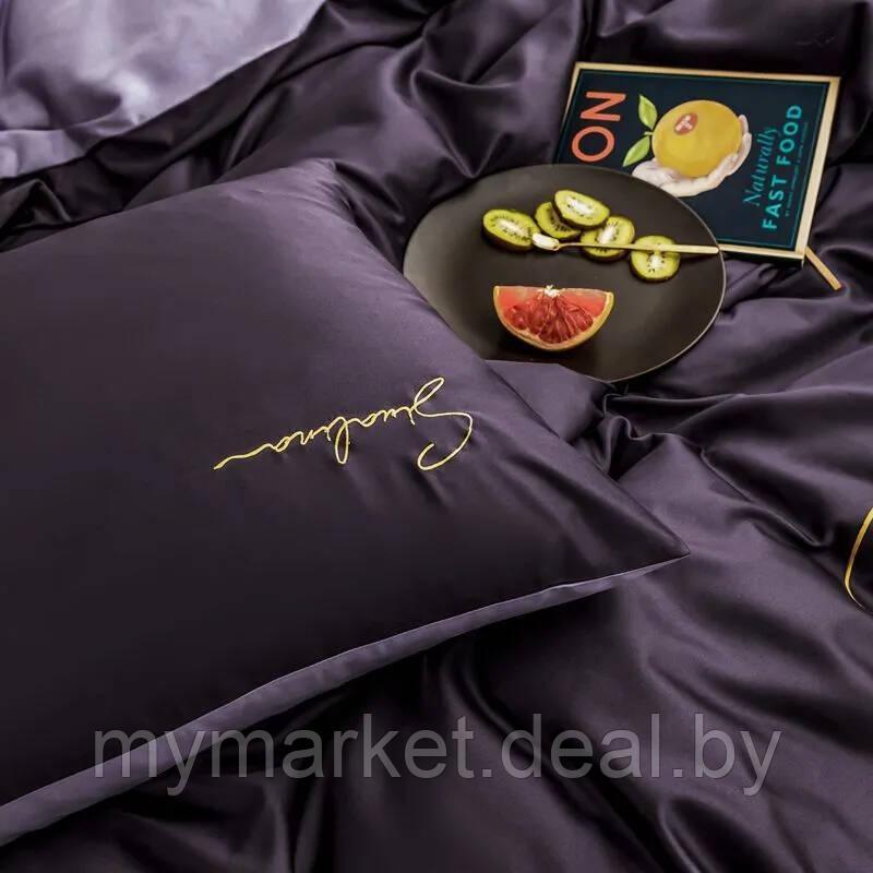 Комплект постельного белья 2-x спальный MENCY ЖАТКА Фиолетовый / простыня на резинке - фото 4 - id-p216644397