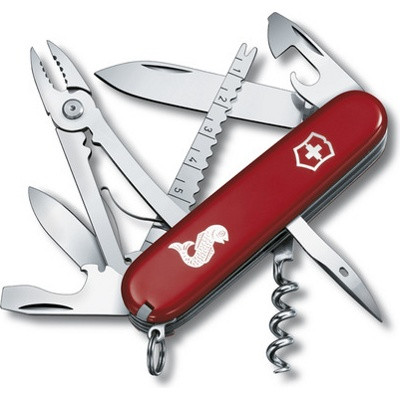 Нож перочинный Victorinox Angler 1.3653.72 91мм 18 функций красный с логотипом "рыба" - фото 1 - id-p216643073