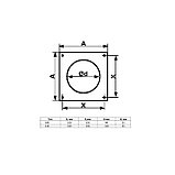 Площадка торцевая ZEIN, 150х150 мм, d=100 мм, с фланцем, фото 4