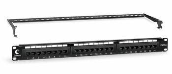 Cabeus PL-24-Cat.6-Dual-IDC-ext. Патч-панель 19" (1U), 24 порта RJ-45, категория 6, Dual IDC, с задним - фото 1 - id-p216657753